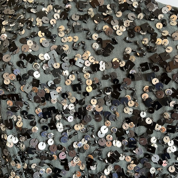 Adrianna Papell One
Shoulder Sequin Dress 100% Silk Silver Knee Length Sz 10 - Picture 5 of 15